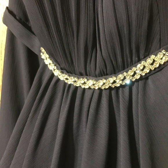 David’s Bridal Strapless Chiffon F19650 - Lapis - Picture 6 of 8